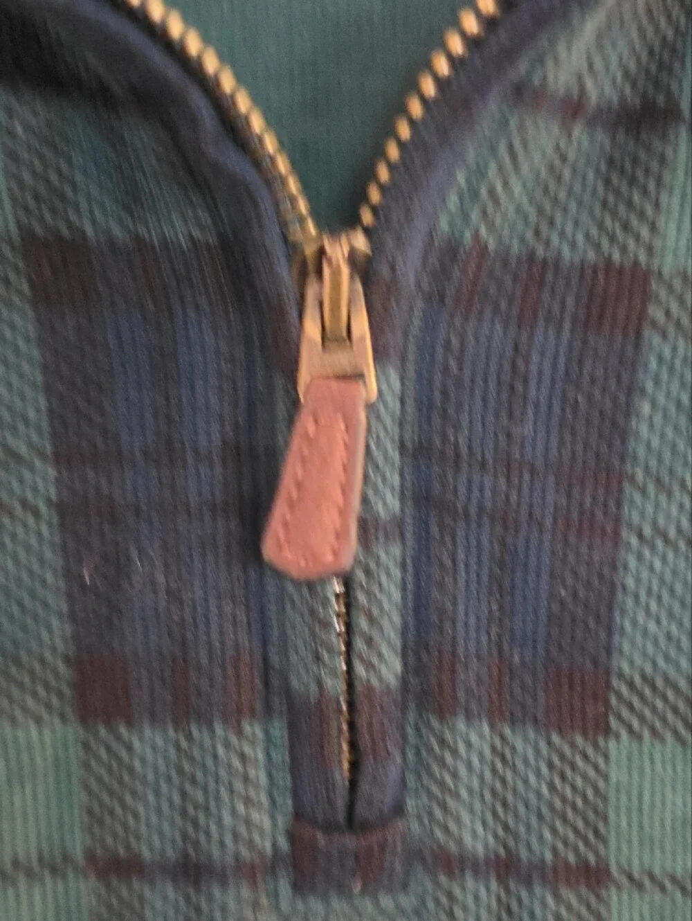 Polo by Ralph Lauren Green & Navy Plaid Quarter-Zip Pullover with Yellow Logo